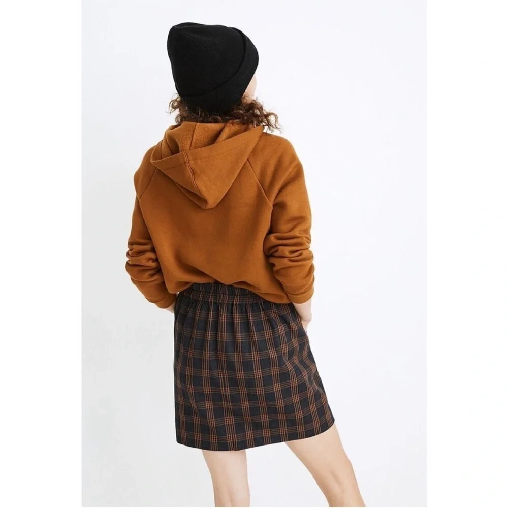 Madewell Plaid Mini Skirt in Brown and Black Double Breasted Sz S